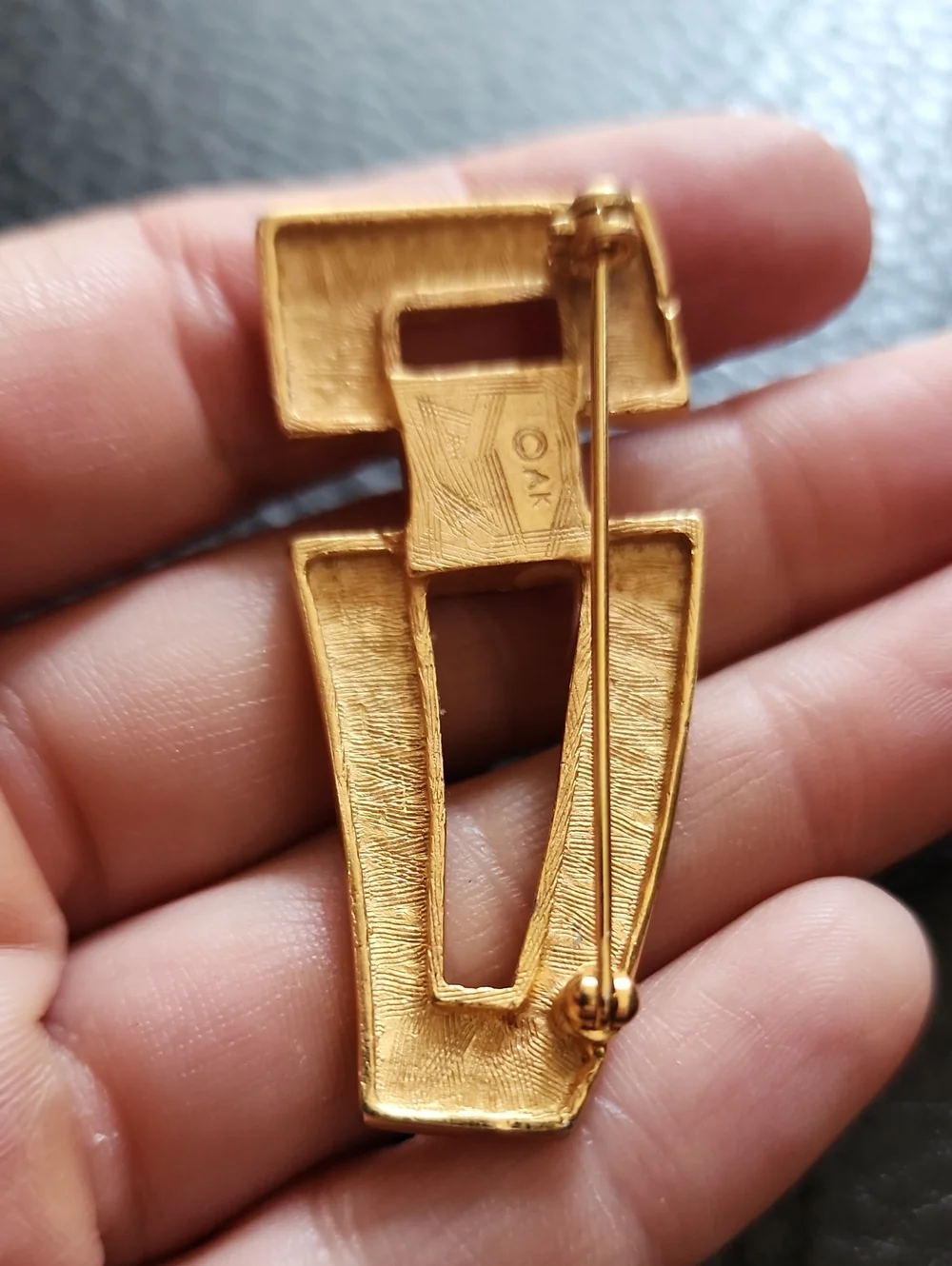 Gold-Tone Anne Klein Brooch with Amber Accent